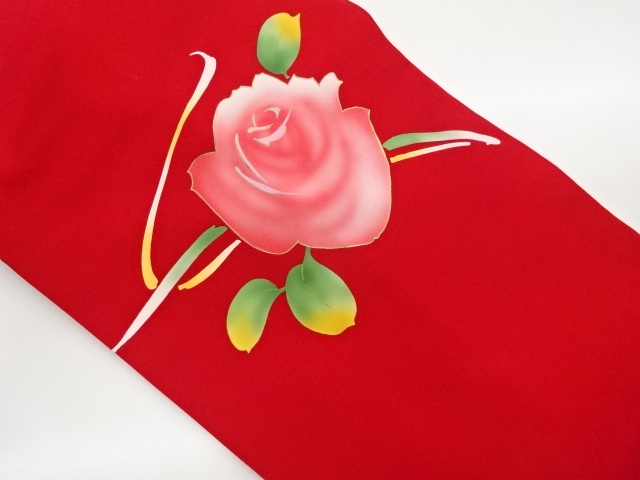 金彩薔薇に曲線模様名古屋帯